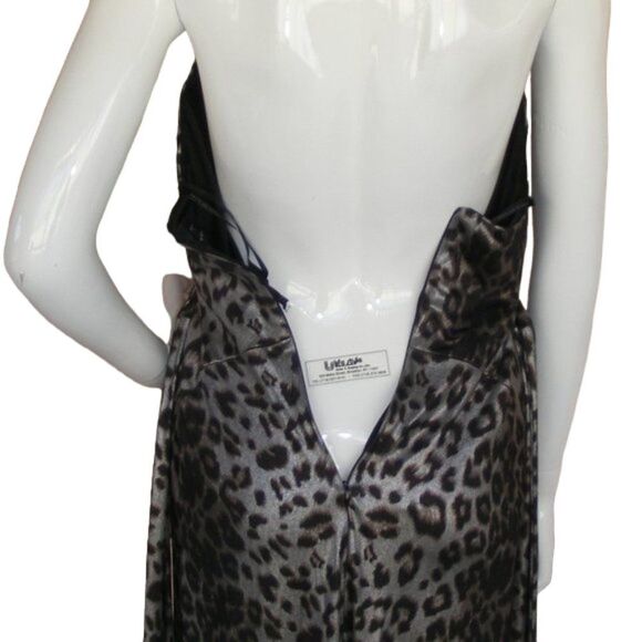 DAVID MEISTER Halter Dress, 6, Silver Leopard, Tie Back, Shimmery, Spots - Picture 7 of 12